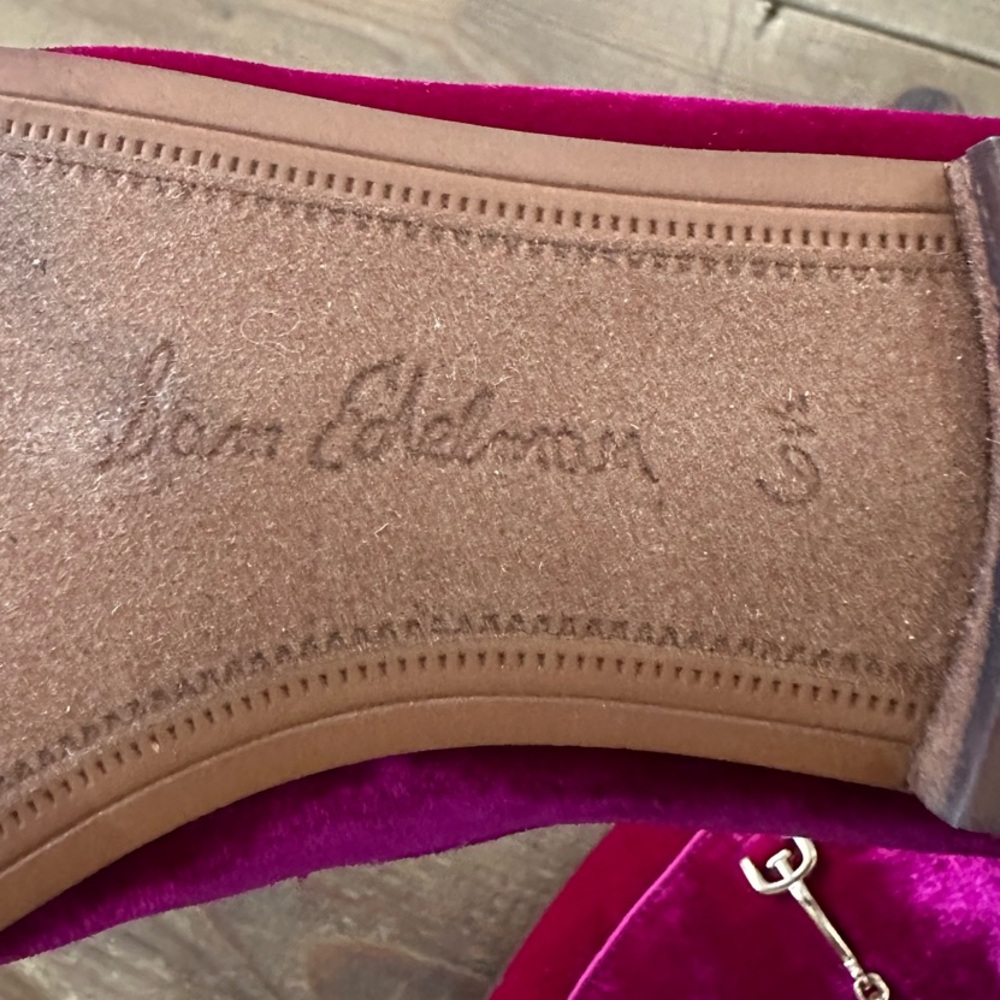 Sam Edelman raspberry velvet bit loafers - Picture 3 of 7